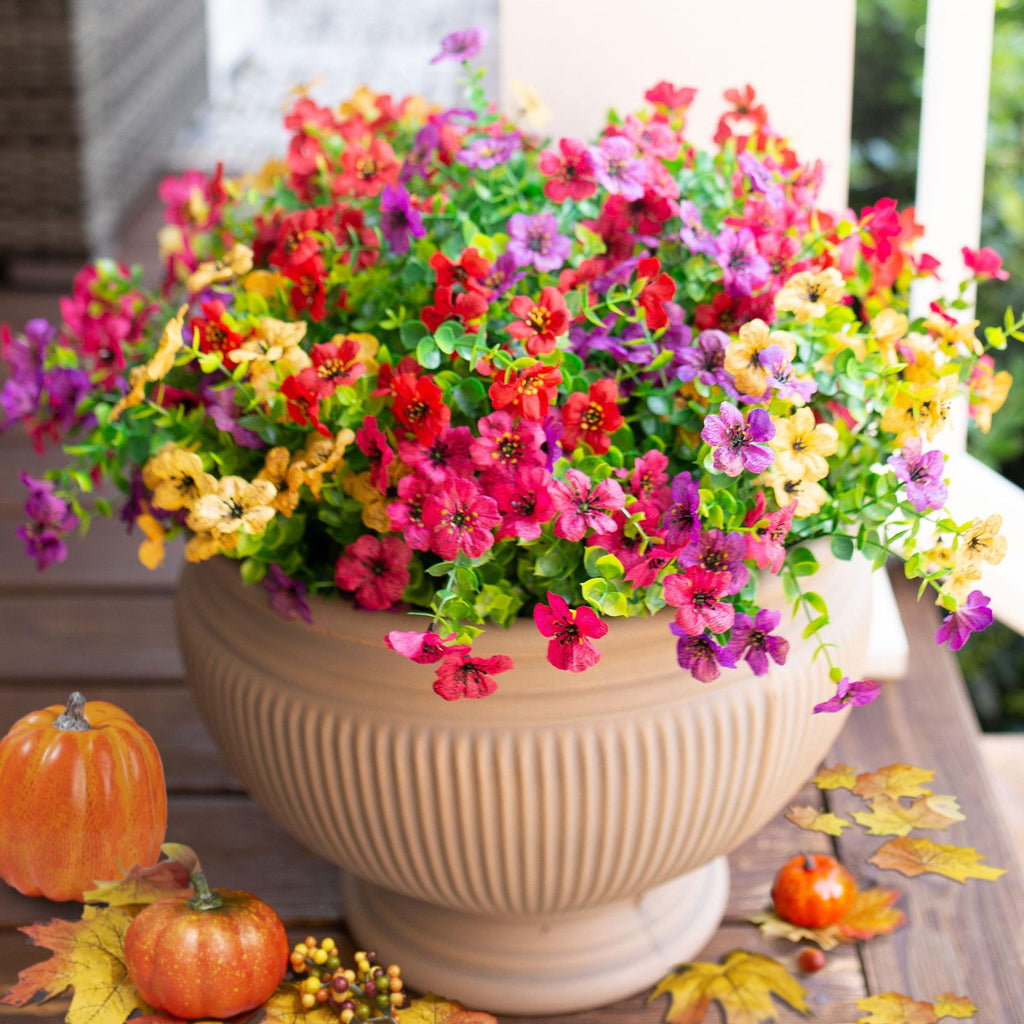 Luxiko Artificial Outdoor Flowers UV Resistant – Decorative Simulation Plastic Plants | Fade-Proof Garden, Balcony & Home Décor