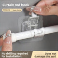 Luxiko No-Drill Curtain Rod Holders (8PCS) – Strong Adhesive Telescopic Rod Brackets, Wall Mount Clips for Bathroom, Door & Window Curtain Rods