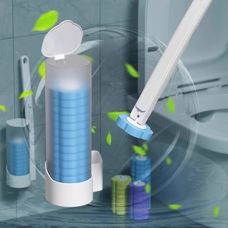 Luxiko Disposable Toilet Brush Sponge Head Replacement Kit – Odor Removal Cleaning System | Hygienic Single-Use Bathroom Cleaning Tool for Home Use