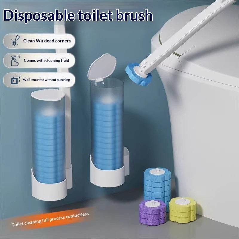 Luxiko Disposable Toilet Brush Sponge Head Replacement Kit – Odor Removal Cleaning System | Hygienic Single-Use Bathroom Cleaning Tool for Home Use