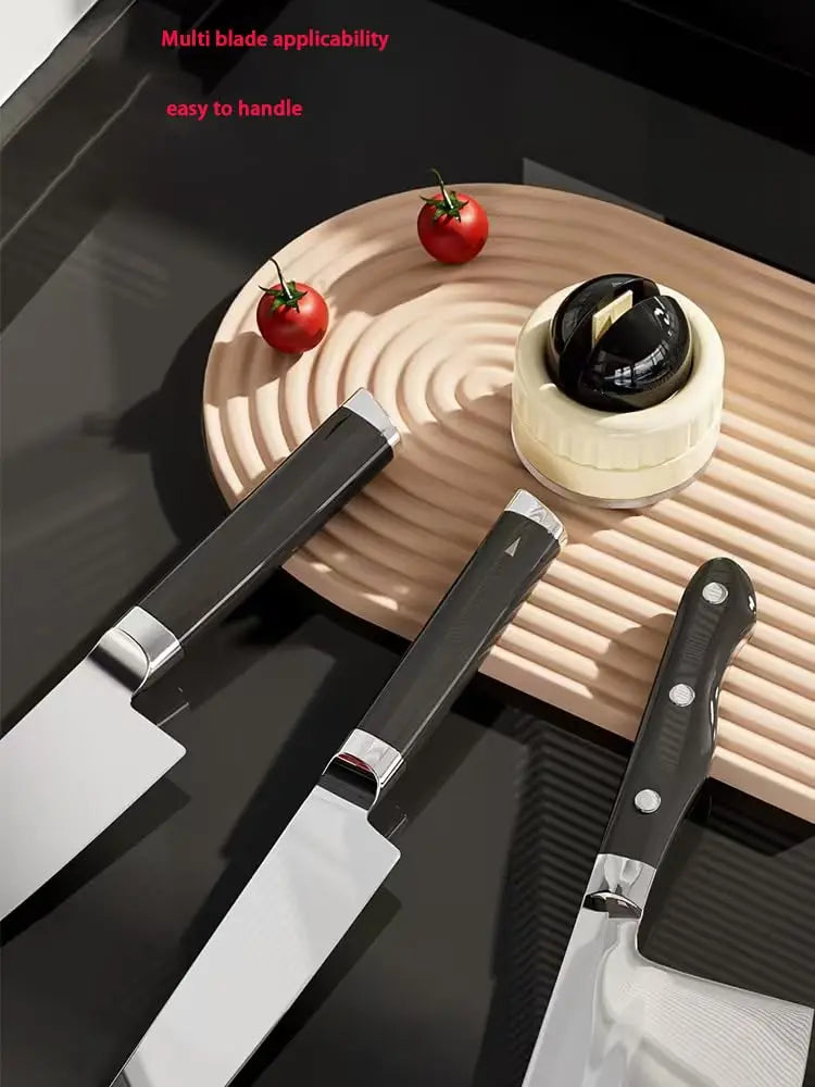 Luxiko Kitchen Knife Sharpener with Suction Base – Quick & Efficient Sharpening Tool, Non-Slip Manual Sharpening Stone for Knives & Blades