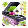 Luxiko 15-in-1 Vegetable Chopper & Slicer – Multifunctional Food Cutter with 8 Stainless Steel Blades, Portable Kitchen Tool for Salad, Garlic, Onion & More