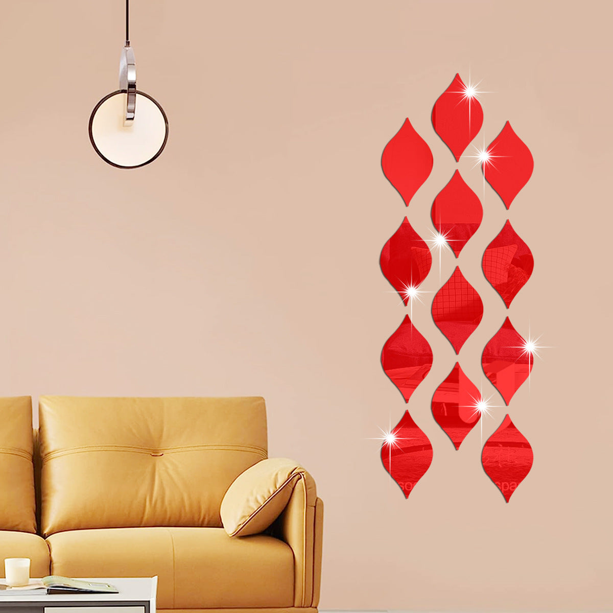 Luxiko Water Drop Mirror Wall Stickers – Reflective Acrylic DIY Mirror Tiles, Removable 3D Wall Decor for Living Room, Bedroom & Home Decoration