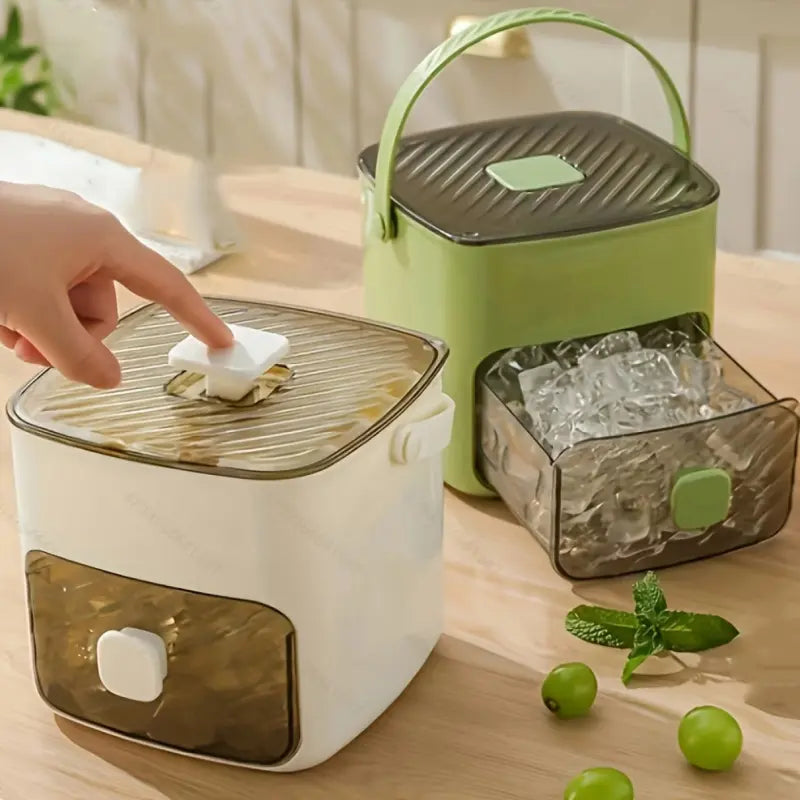 Luxiko Portable 48 Ice Cube Maker with Storage Drawer – Compact Countertop Ice Maker | Easy Release Ice Tray & Freezer Organizer for Home & Outdoor Use