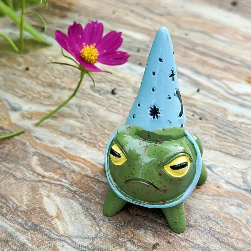 Luxiko Cute Frog Garden Statue Set - Mini Resin Frog Figurines with Colorful Hats, Whimsical Fairy Garden Decor for Indoor & Outdoor Home Decoration
