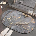 Luxiko Diatomite Bathroom Mat Marble Design – Non-Slip Quick-Dry Water Absorbing Stone Bath Rug for Bathroom, Kitchen & Entryway