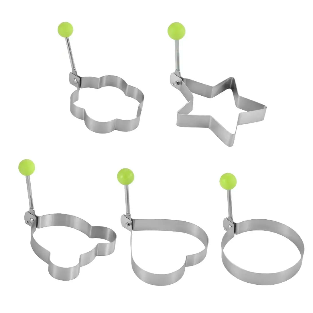 Luxiko 5-Piece Egg Ring Mold Set – Non-Stick Round Egg & Pancake Molds, Breakfast Cooking Rings for Perfect Eggs, Burgers & More