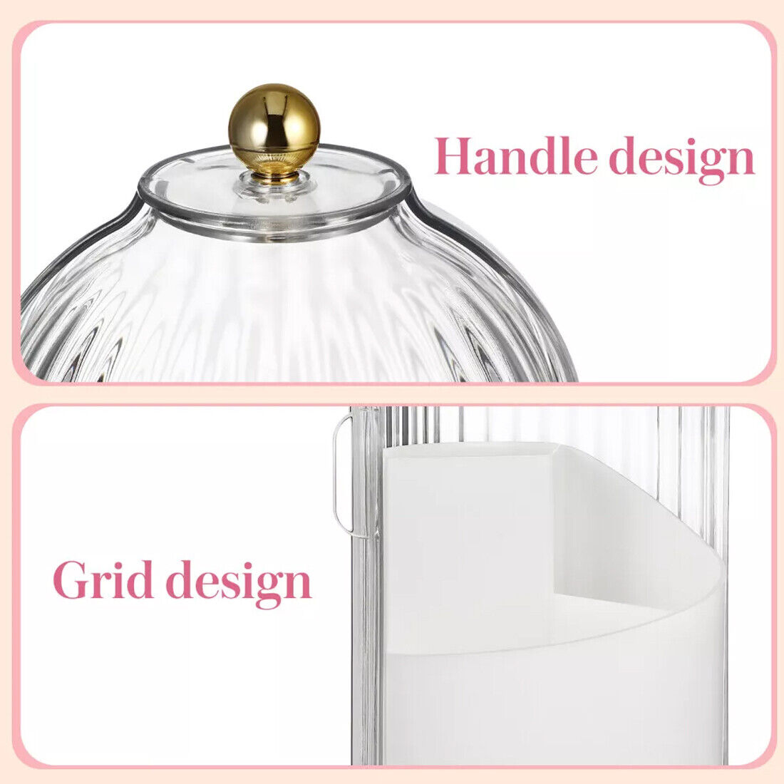 Luxiko Dustproof Toothbrush Holder with Cover – Rotating Bathroom Storage Organizer, 3-Slot Electric Toothbrush & Toothpaste Stand, Transparent Makeup Brush Holder for Vanity