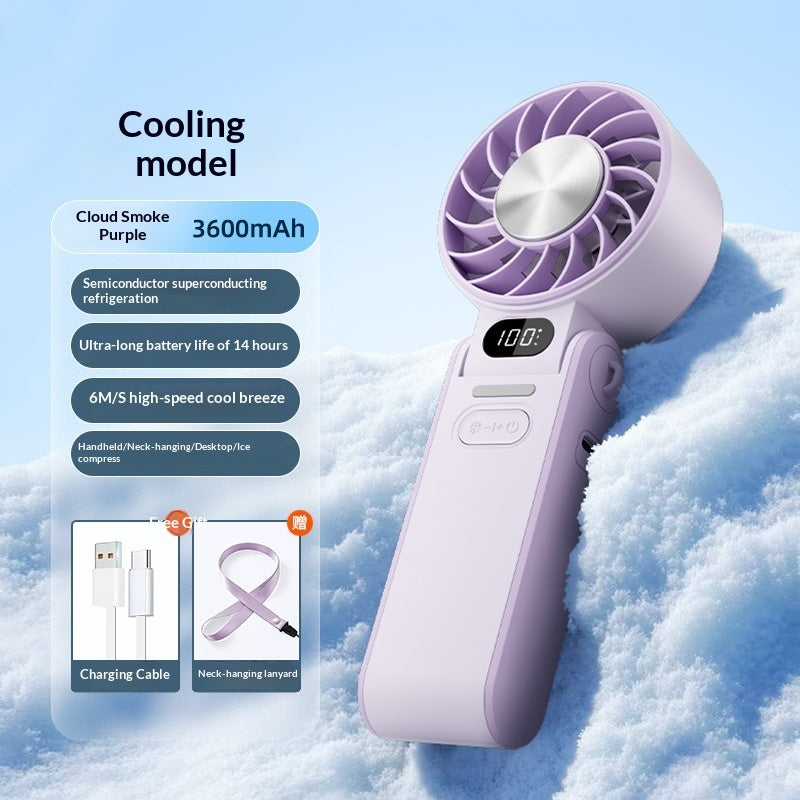 Luxiko Portable High-Speed Handheld Fan – 3600mAh Rechargeable Mini Turbo Fan with 100 Speed Adjustable Settings, Foldable Personal Cooling Fan for Travel & Outdoor
