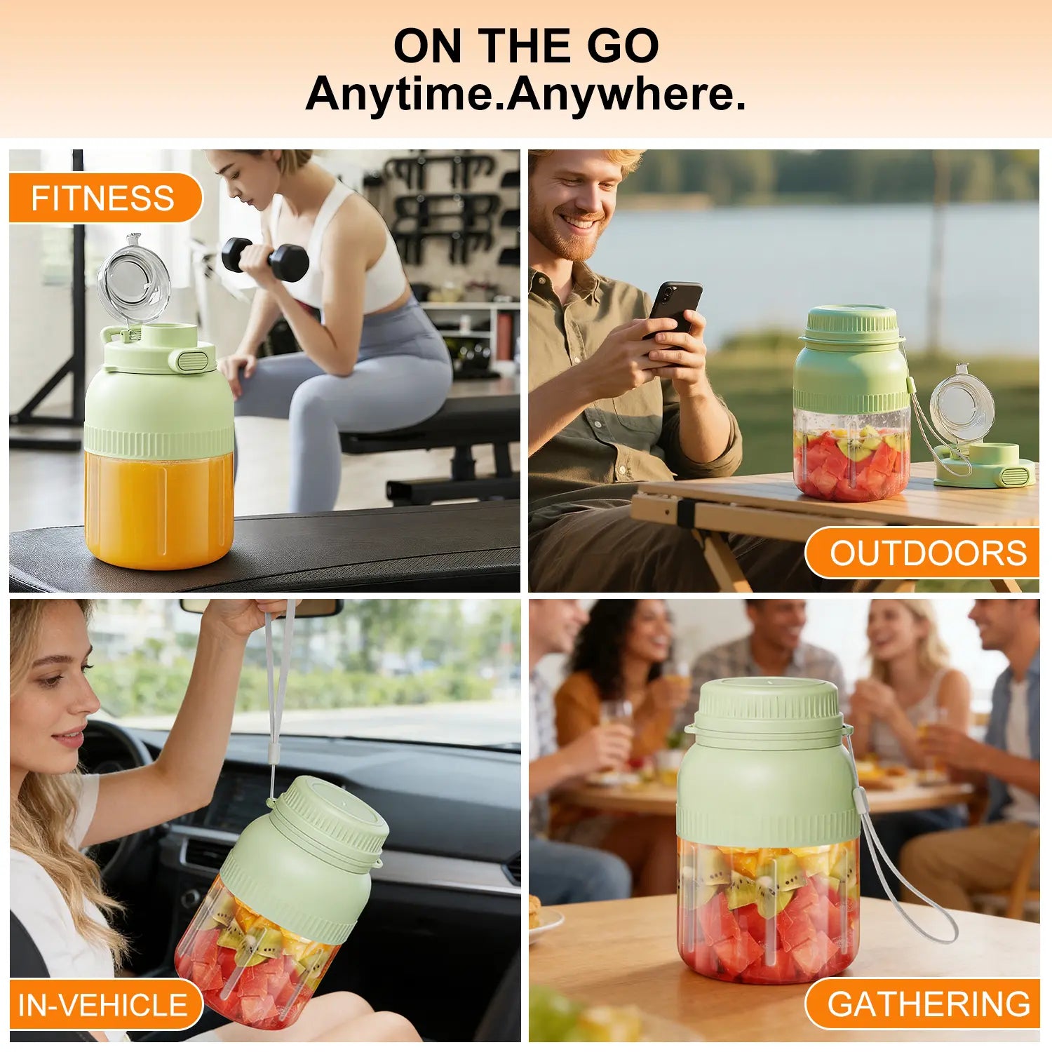 Luxiko Portable Blender 40oz – USB Rechargeable Smoothie Maker, High-Speed Ice Crushing Juicer for Milkshakes, Baby Food & Healthy Drinks