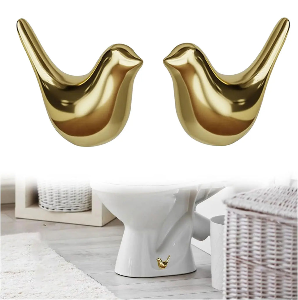 Luxiko 2PCS Ceramic Bird Toilet Bolt Caps – Cute Decorative Toilet Screw Covers | Easy Install Bathroom Toilet Base Cover Accessories