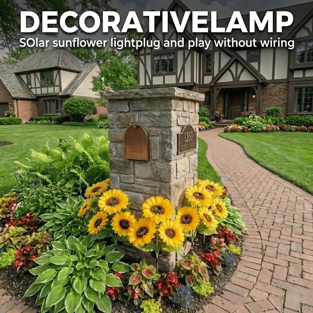 Luxiko Solar Sunflower Garden Lights – Waterproof LED Outdoor Decorative Lights, Realistic Solar Flower Lamps for Yard, Lawn, Patio & Porch (3 PCS Set)