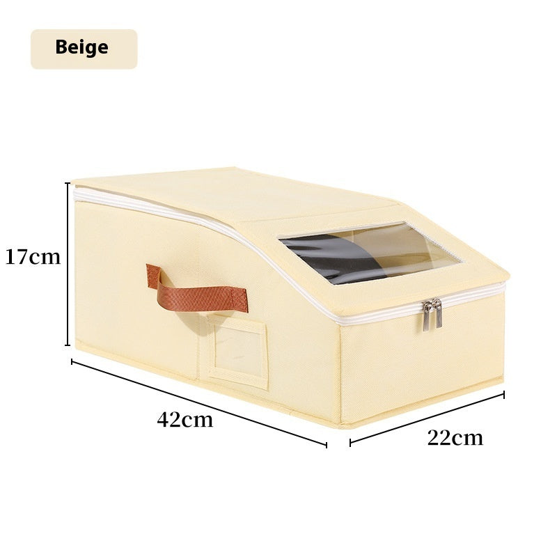 Luxiko Stackable Hat Storage Organizer – Foldable Cap Storage Box with Clear Window | Space-Saving Closet Organizer for Hats, Clothes & Toys