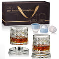Luxiko Rotating Whisky Glass – 360° Spinning Crystal Whiskey Tumbler with Glass Base, Premium Scotch, Bourbon & Cocktail Drinking Glass