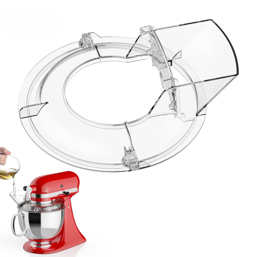 Luxiko Pouring Shield for Stand Mixer – Compatible with 4.5-5 QT Tilt-Head Mixers, Splash Guard with Flip-Top Feed Chute for Mess-Free Baking
