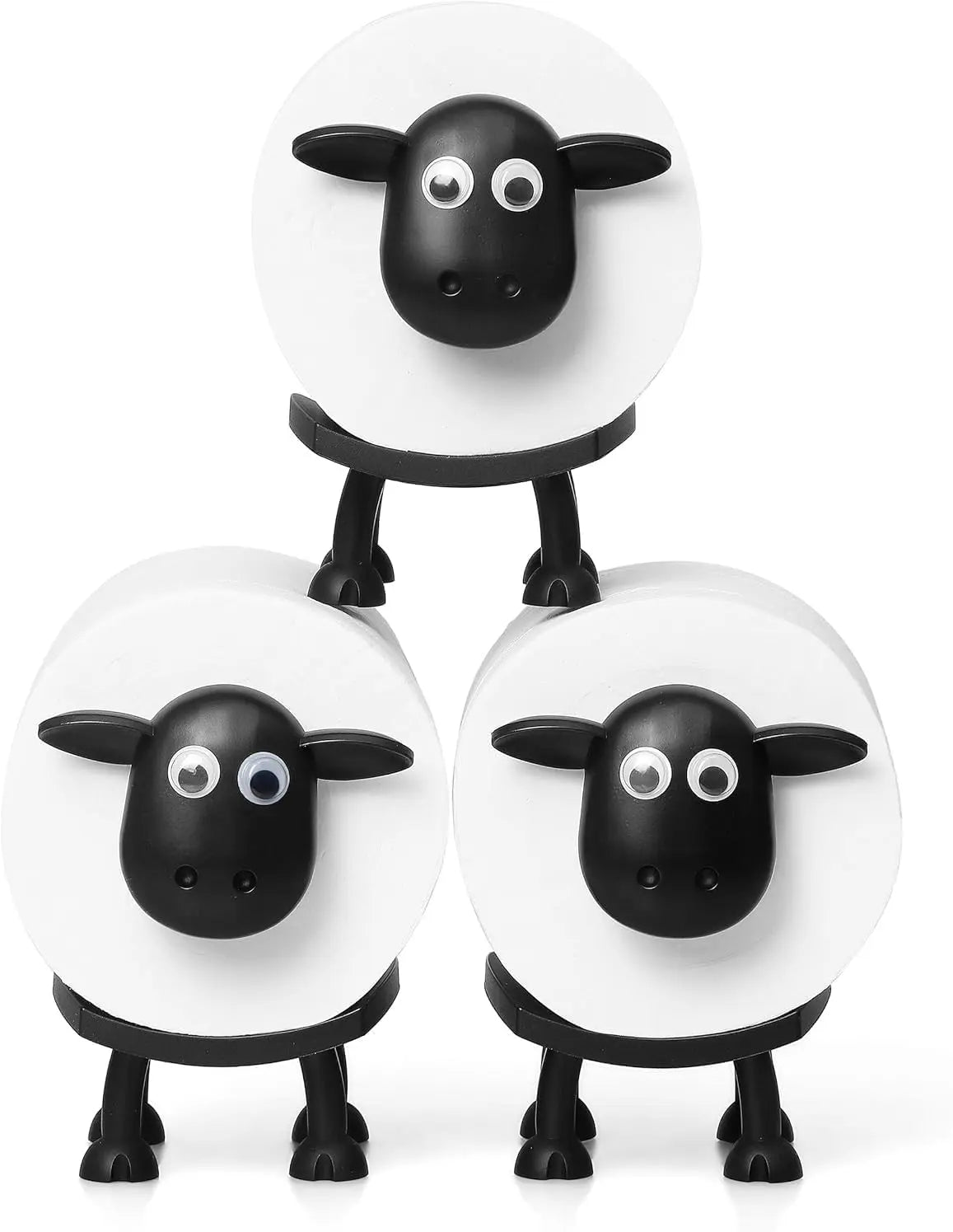 Luxiko 3PCS Sheep Tissue Holder Set – Cute 3D Toilet Paper Roll Holder, Creative Kitchen Towel Holder & Fun Home Decor Organizer