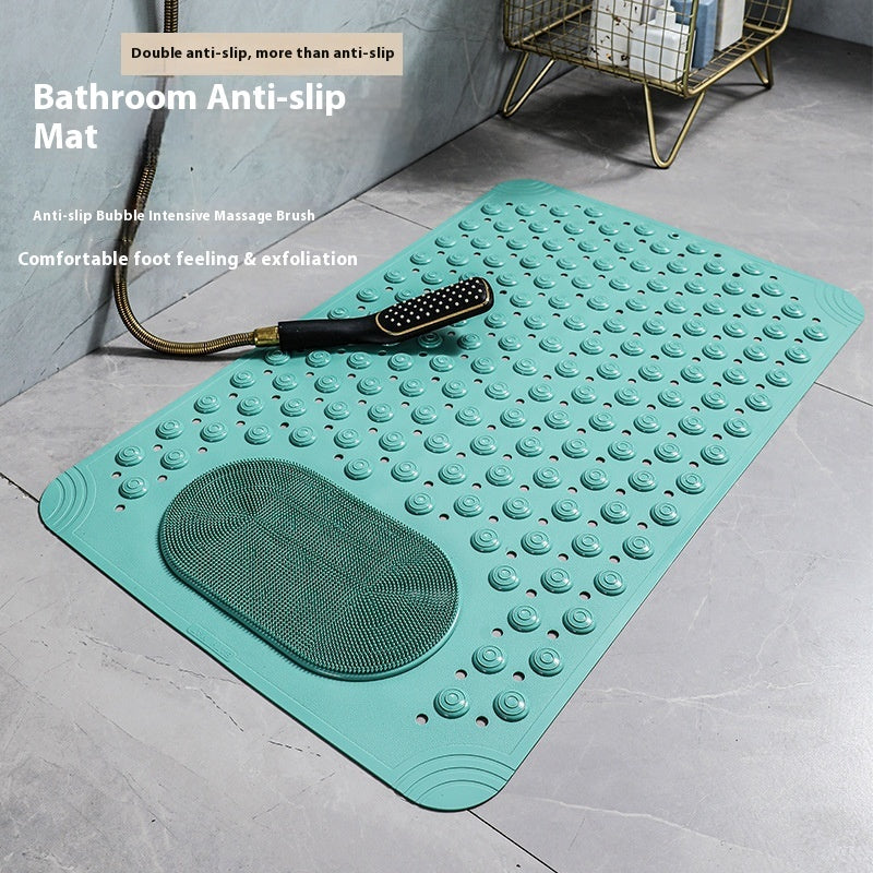 Luxiko Non-Slip Shower Mat with Suction Cups – Foot Massage Bath Mat, Quick-Dry Anti-Skid Bathtub & Bathroom Floor Mat