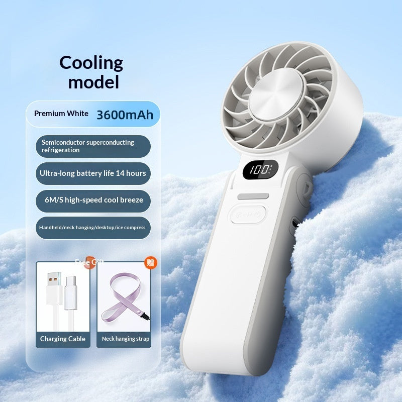 Luxiko Portable High-Speed Handheld Fan – 3600mAh Rechargeable Mini Turbo Fan with 100 Speed Adjustable Settings, Foldable Personal Cooling Fan for Travel & Outdoor
