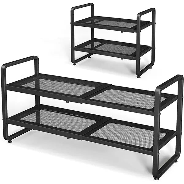 Luxiko Expandable Shoe Rack Organizer – Adjustable Metal Shoe Shelf, Stackable Storage Stand for Closet, Entryway & Garage