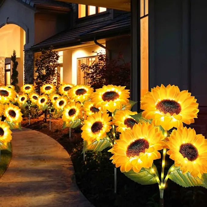 Luxiko Solar Sunflower Garden Lights – Waterproof LED Outdoor Decorative Lights, Realistic Solar Flower Lamps for Yard, Lawn, Patio & Porch (3 PCS Set)