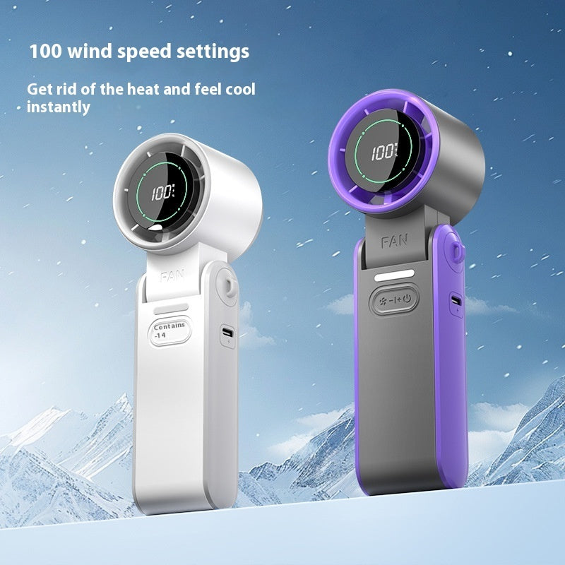 Luxiko Portable High-Speed Handheld Fan – 3600mAh Rechargeable Mini Turbo Fan with 100 Speed Adjustable Settings, Foldable Personal Cooling Fan for Travel & Outdoor