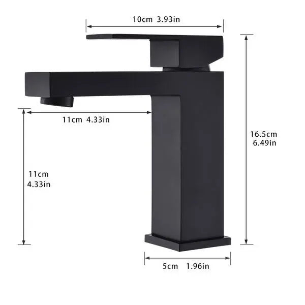 Luxiko Modern Black Bathroom Faucet – Single Handle One Hole Lavatory Sink Tap, Sleek Matte Black Vanity Mixer for Bathroom Sink