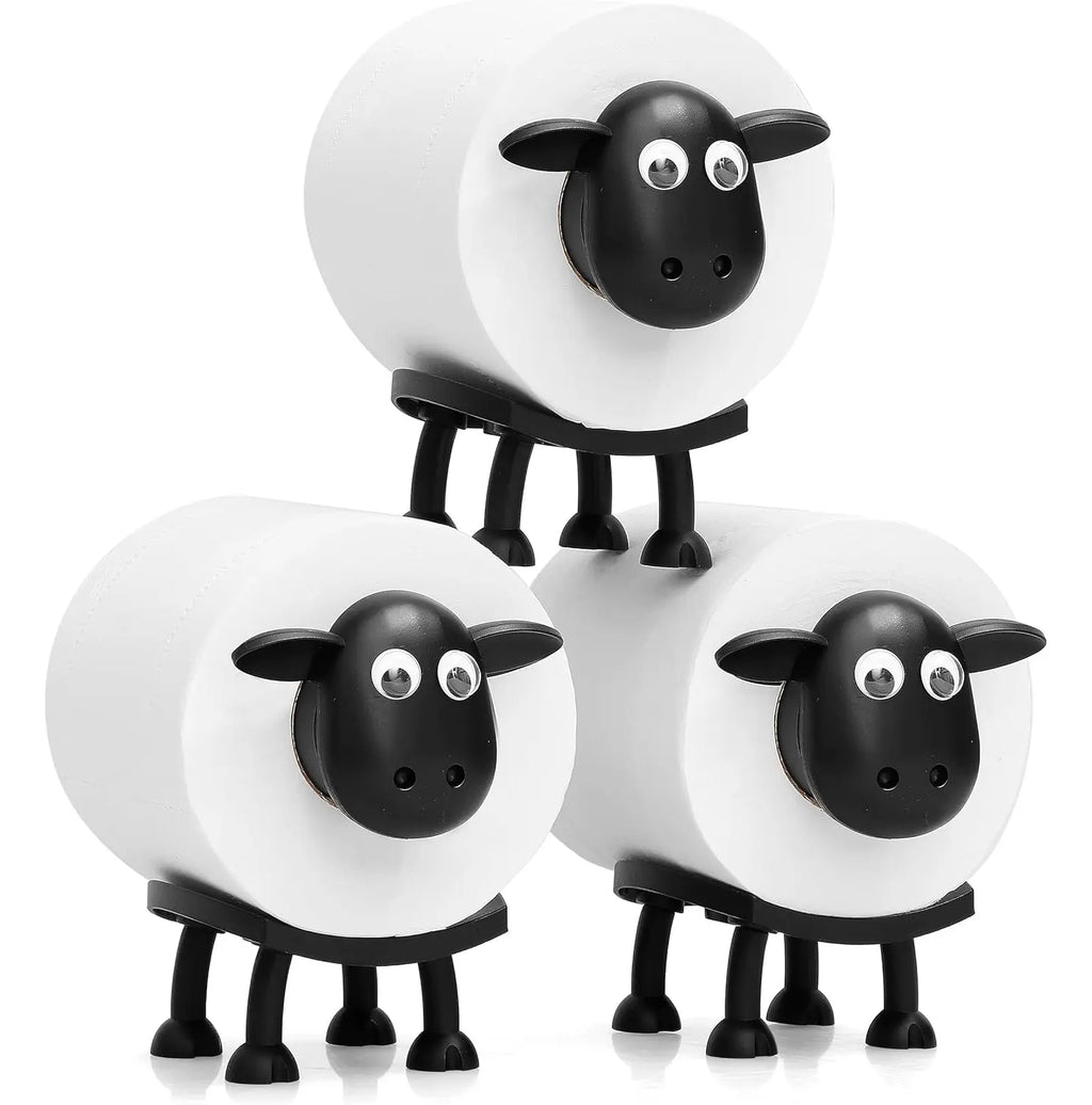 Luxiko 3PCS Sheep Tissue Holder Set – Cute 3D Toilet Paper Roll Holder, Creative Kitchen Towel Holder & Fun Home Decor Organizer